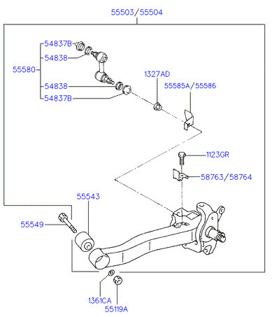 AUDI 5558037020 - Тяга / стойка, стабилизатор autospares.lv