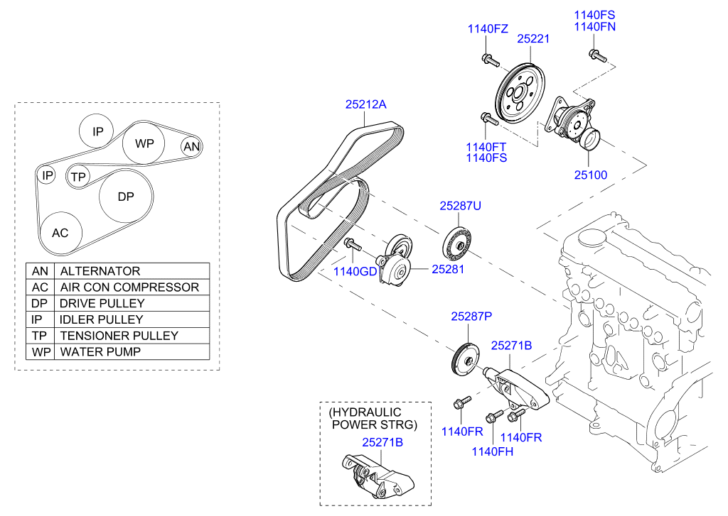 Hyundai 25100-2A200 - Водяной насос autospares.lv