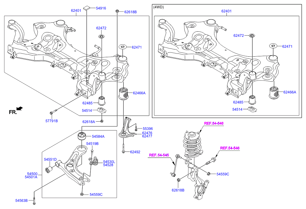 Hyundai 54501 D7000 - Рычаг подвески колеса autospares.lv