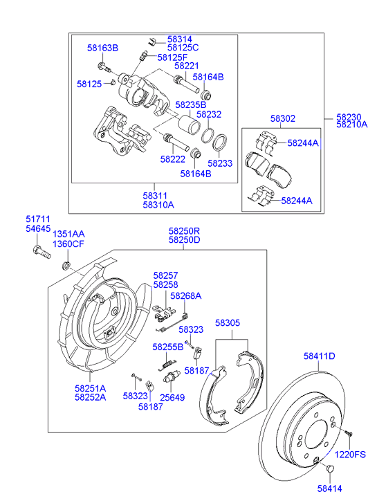 KIA 58310-3QA10 - Ремкомплект, тормозной суппорт autospares.lv