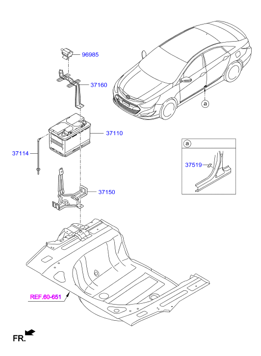 Hyundai 371104R000 - Стартерная аккумуляторная батарея, АКБ autospares.lv