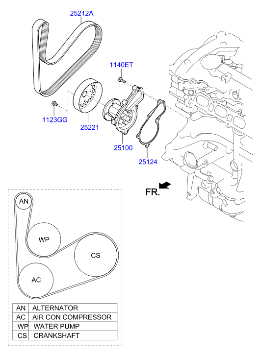 Hyundai (BEIJING) 25100-2E020 - Водяной насос autospares.lv