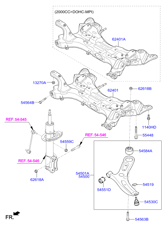 KIA 54500-M0000 - Сайлентблок, рычаг подвески колеса autospares.lv