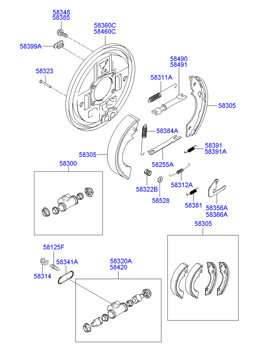 Hyundai 583204A210 - Колесный тормозной цилиндр autospares.lv