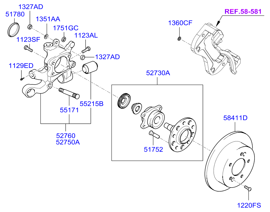 KIA 58411 3K110 - Тормозной диск autospares.lv