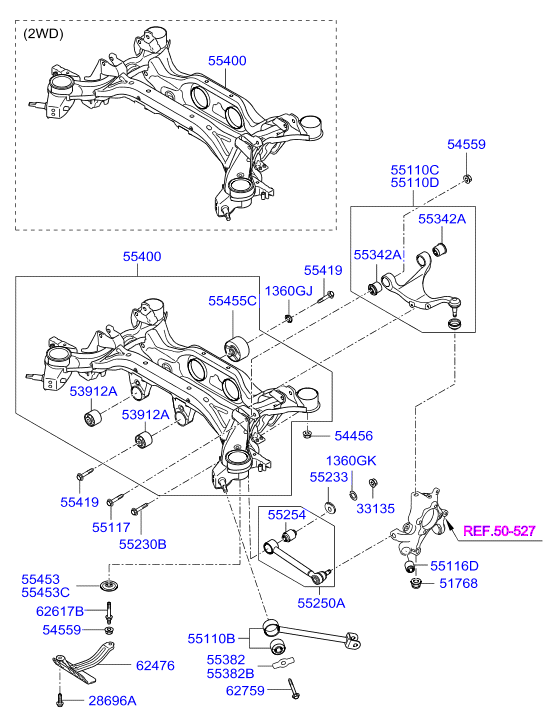 Hyundai 55250-2P000 - Рычаг подвески колеса autospares.lv