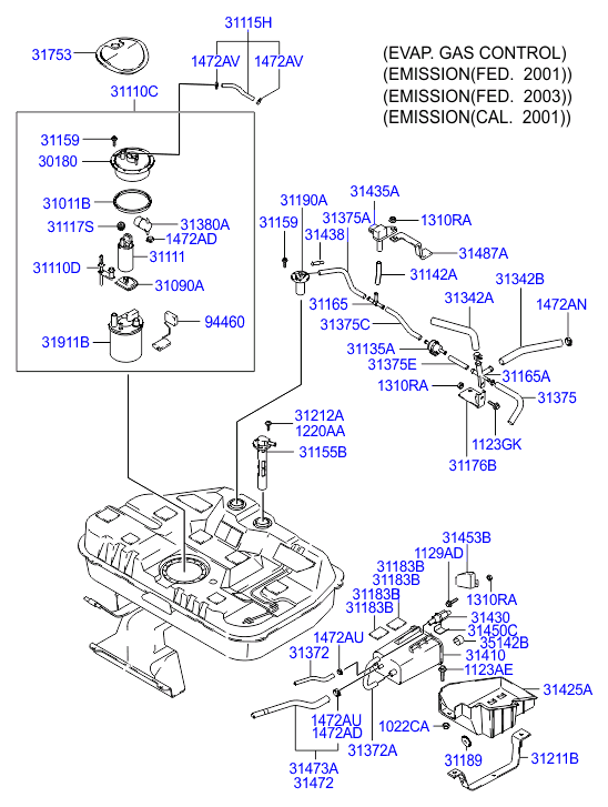 Hyundai 31110-2D500 - Топливный насос autospares.lv