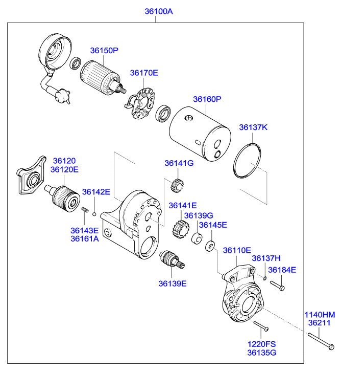 Hyundai 3610027011 - Стартер autospares.lv