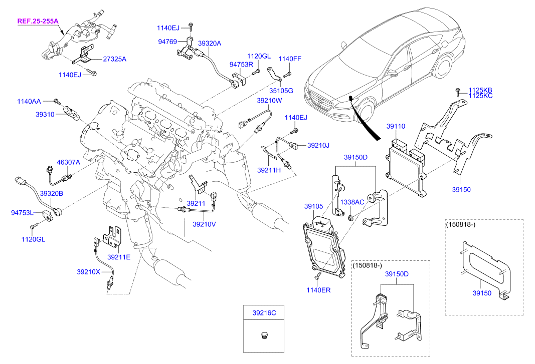 Hyundai 39210-3C530 - Лямбда-зонд, датчик кислорода autospares.lv
