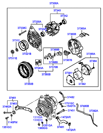 Daihatsu 37300-42356 - Generator assy autospares.lv