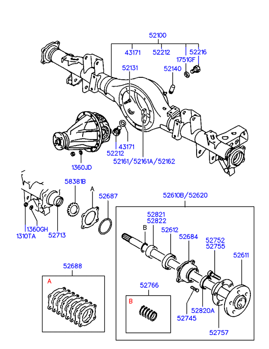 Hyundai 52701-4A060 - Подшипник ступицы колеса, комплект autospares.lv