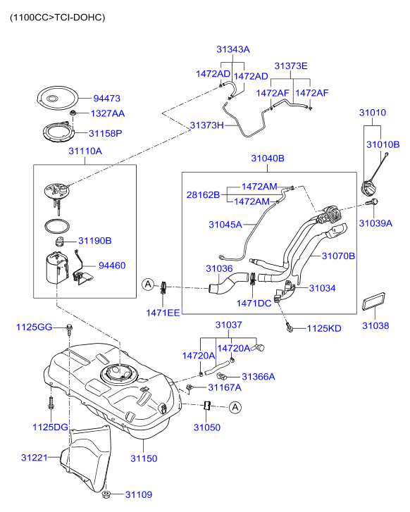 Hyundai 311100X000 - Топливный насос autospares.lv