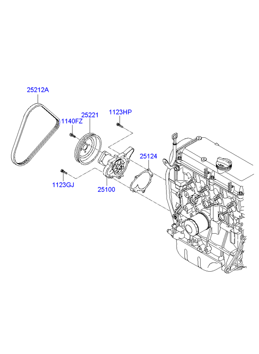 Hyundai 25124-02500 - Водяной насос autospares.lv