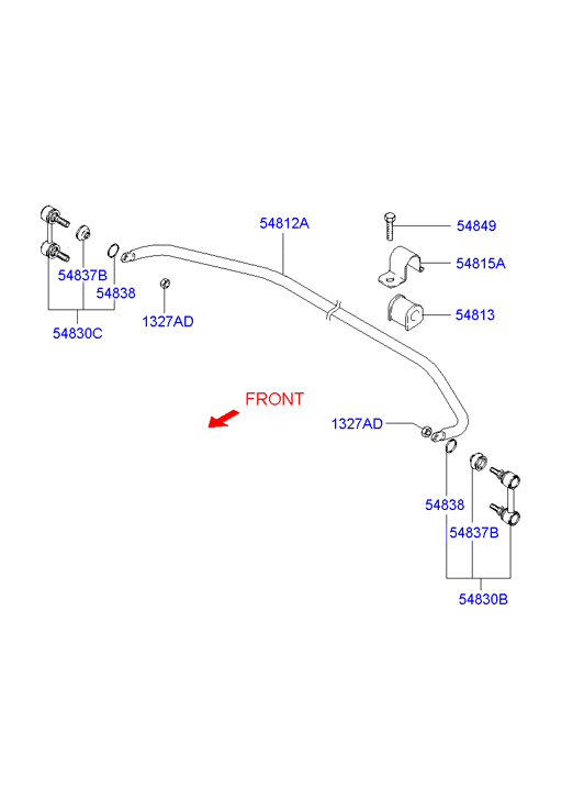 Mitsubishi 5483025010 - Тяга / стойка, стабилизатор autospares.lv