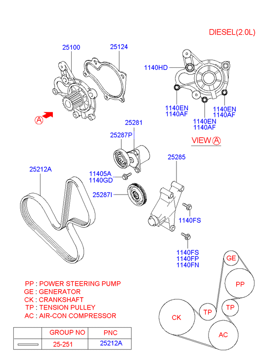 KIA 25100-23530 - Водяной насос autospares.lv