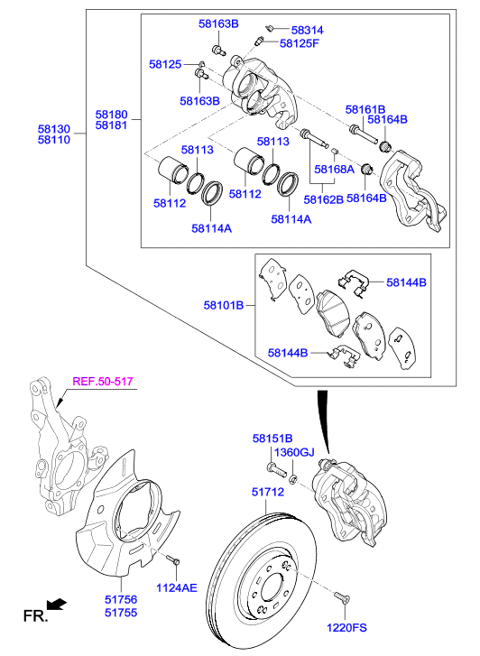 KIA 58112 2P000 - Поршень, корпус скобы тормоза autospares.lv