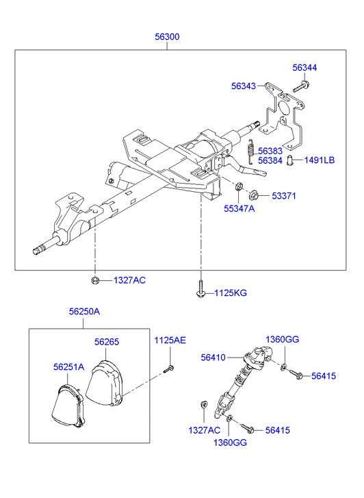 KIA 56400-26000 - Шарнир, вал сошки рулевого управления autospares.lv