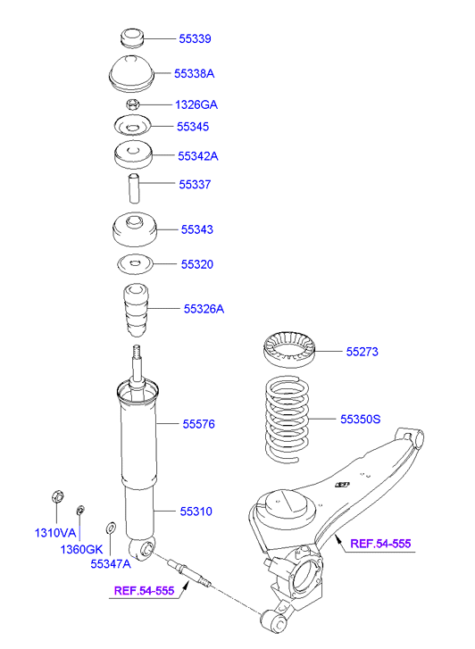 KIA 5534126000 - Опора стойки амортизатора, подушка autospares.lv