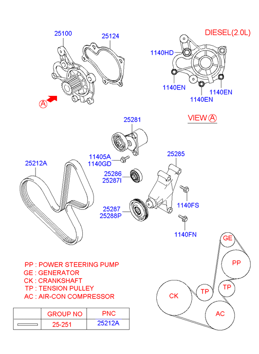 Hyundai 25100-38002 - Водяной насос autospares.lv