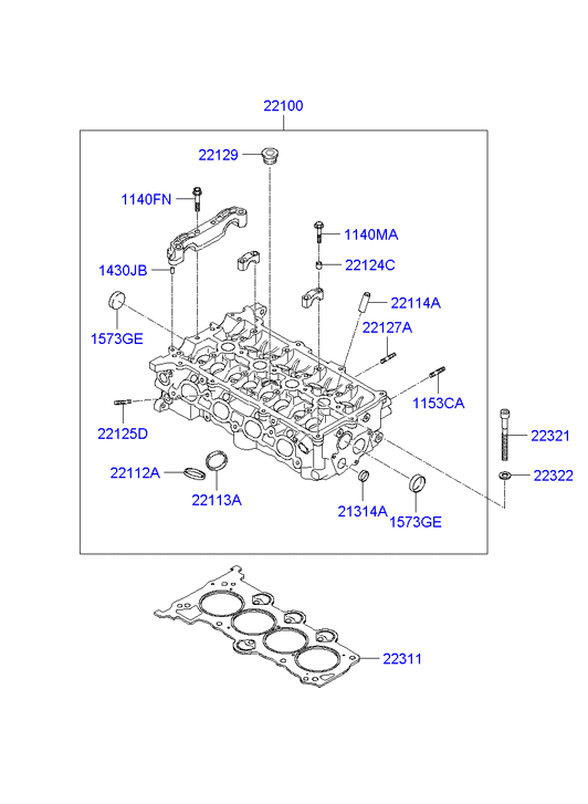 KIA 22311-2B002 - Прокладка, головка цилиндра autospares.lv