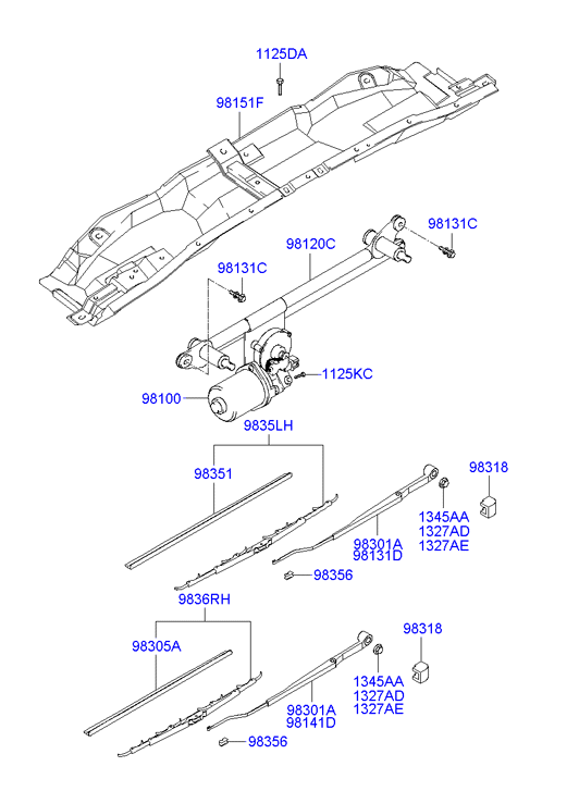 Hyundai 98360 1C000 - Щетка стеклоочистителя autospares.lv