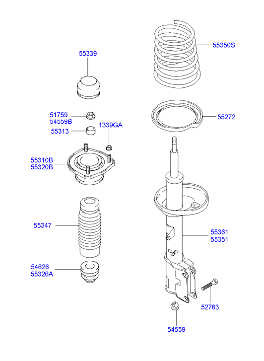 Hyundai 55351-17500 - Амортизатор autospares.lv