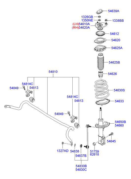 Hyundai 54830-1G000 - Тяга / стойка, стабилизатор autospares.lv