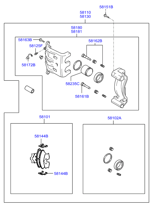 Opel 581013AA20 - Pad kit - front brake autospares.lv