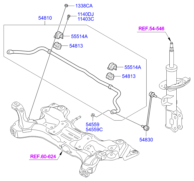 TOYOTA 54830-0U000* - Тяга / стойка, стабилизатор autospares.lv