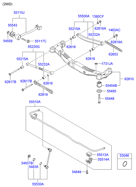 Hyundai 55215-2E500 - Сайлентблок, рычаг подвески колеса autospares.lv