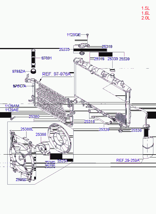 KIA 253102D200 - Радиатор, охлаждение двигателя autospares.lv