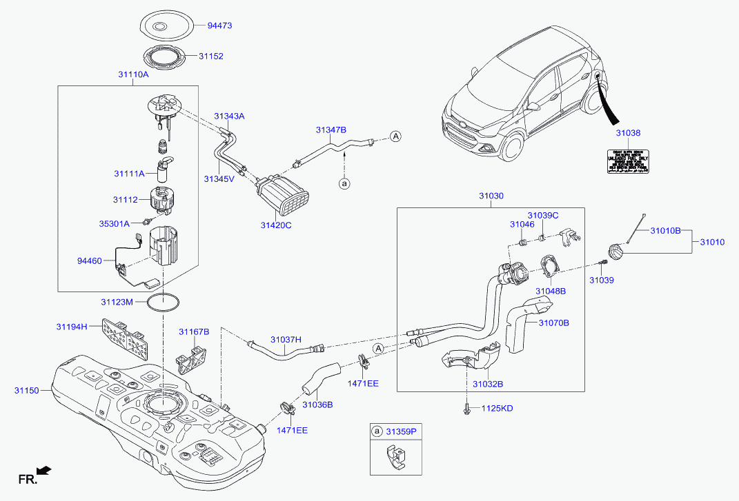 Honda 31112-1R000 - Топливный фильтр autospares.lv