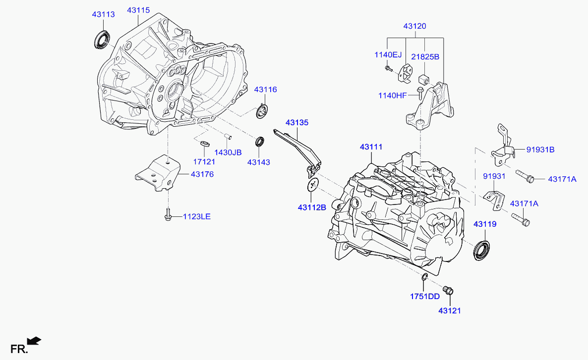 Hyundai 43134-02501 - Комплект сцепления autospares.lv