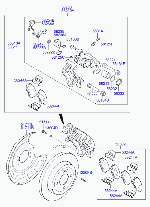 Hyundai 58310-B4A30 - Тормозной суппорт autospares.lv