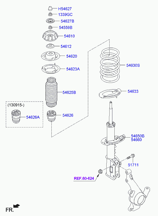 Hyundai 54660B 9000 - Амортизатор autospares.lv