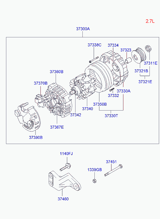 Hyundai (BEIJING) 37300-38400 - Генератор autospares.lv