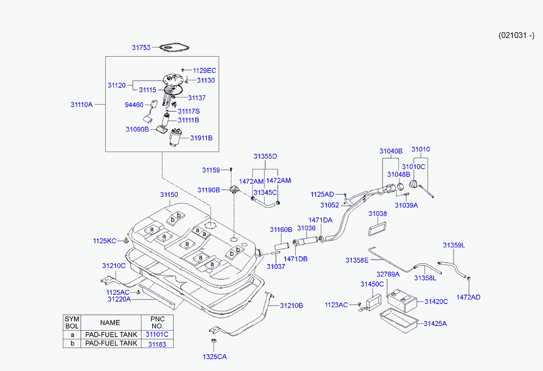 Hyundai 31110-38250 - Топливный насос autospares.lv