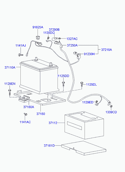 KIA 371101C200 - Стартерная аккумуляторная батарея, АКБ autospares.lv