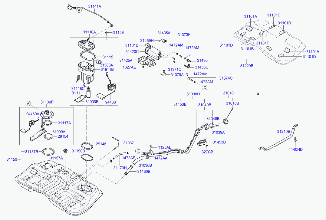 KIA 319112E000 - Топливный фильтр autospares.lv