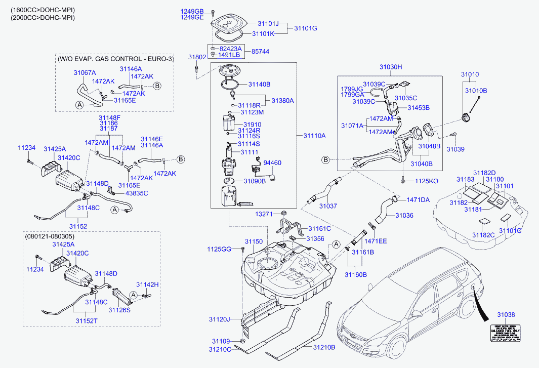 Hyundai 311521H000 - Топливный фильтр autospares.lv