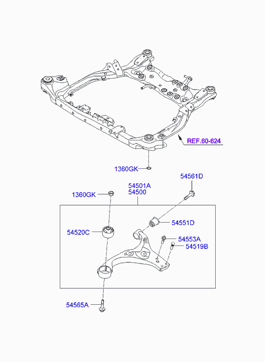 Hyundai 54584-2H000 - Сайлентблок, рычаг подвески колеса autospares.lv