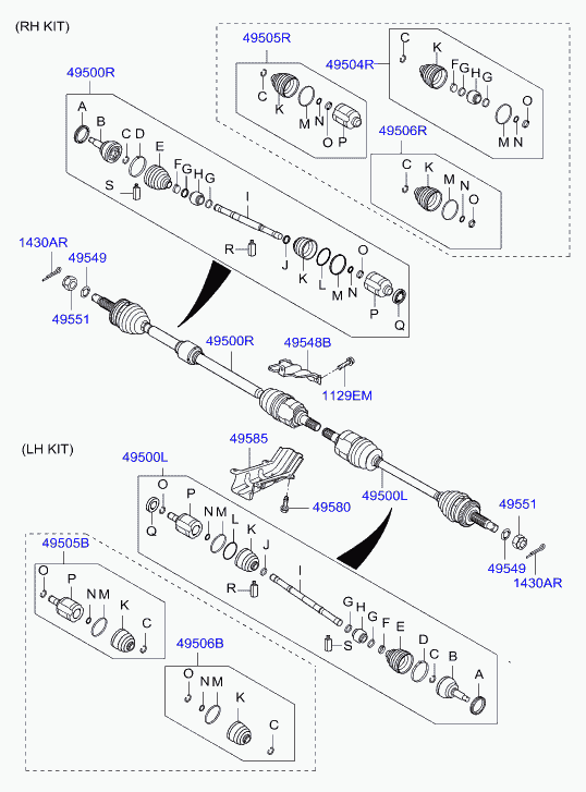 Hyundai 495422L101 - Пыльник, приводной вал autospares.lv