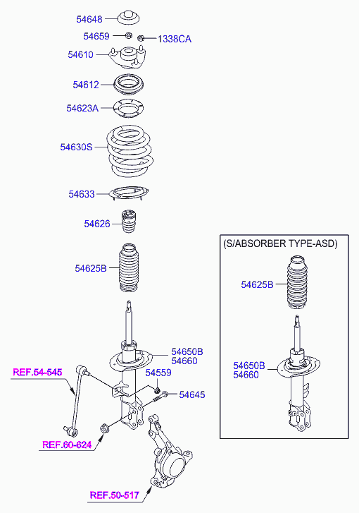 KIA 54610-2S100 - Опора стойки амортизатора, подушка autospares.lv