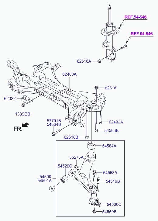 KIA 54551-2S000 - Сайлентблок, рычаг подвески колеса autospares.lv