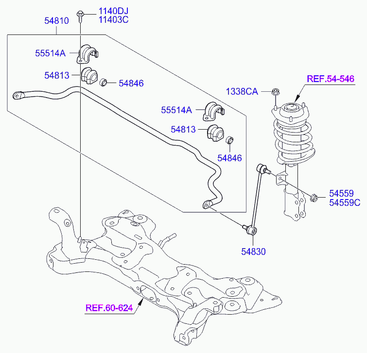 Cadillac 548304L000 - Тяга / стойка, стабилизатор autospares.lv