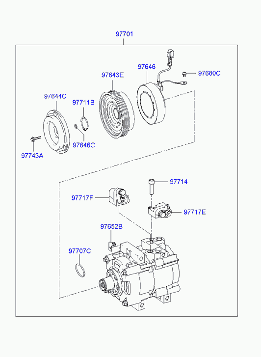 Hyundai 97701-26300 - Компрессор кондиционера autospares.lv