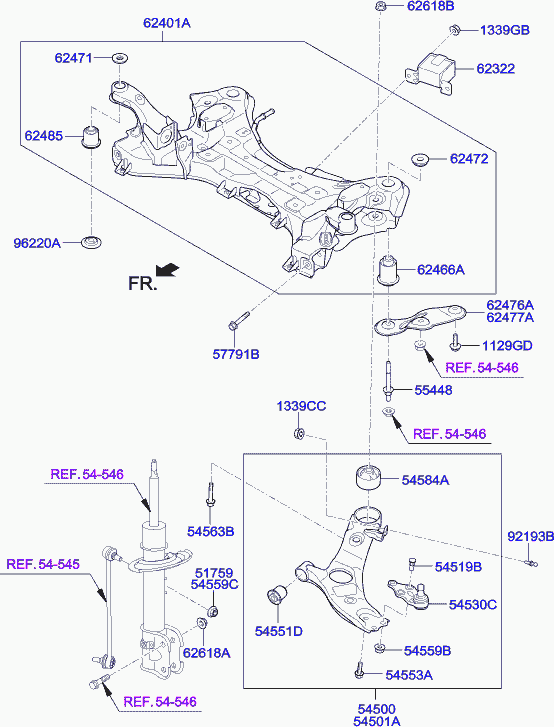 Hyundai 54501 2W600 - Рычаг подвески колеса autospares.lv