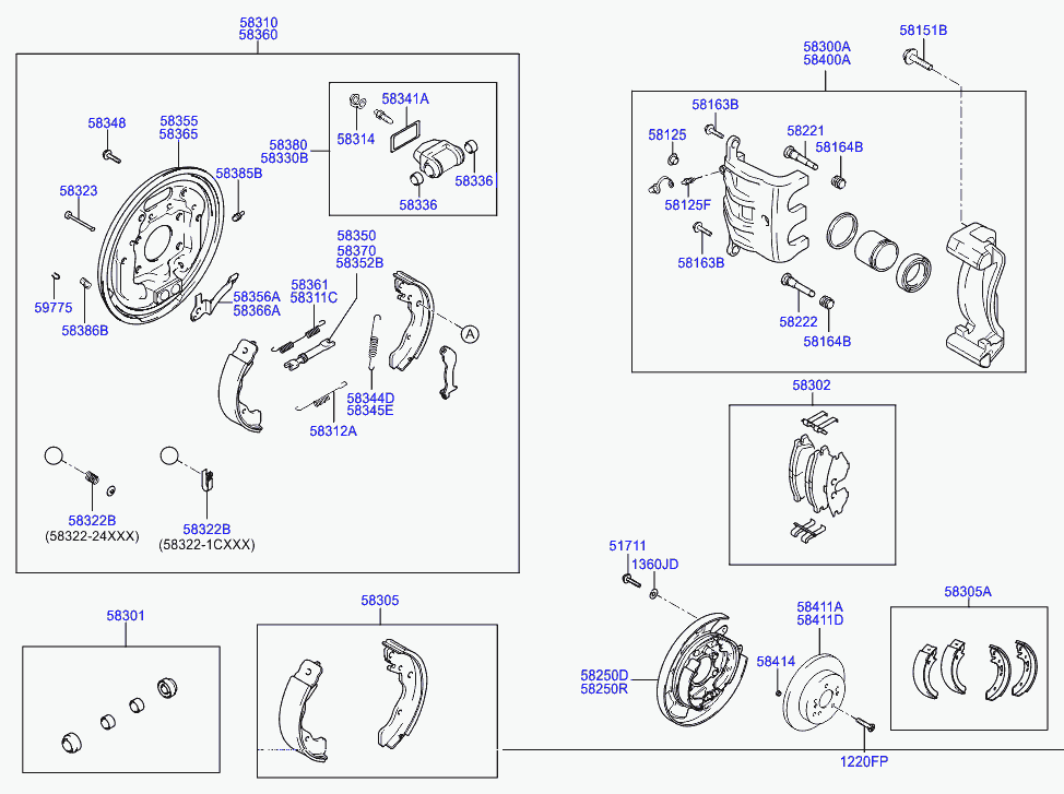 Hyundai 58302-1CA10 - Тормозные колодки, дисковые, комплект autospares.lv