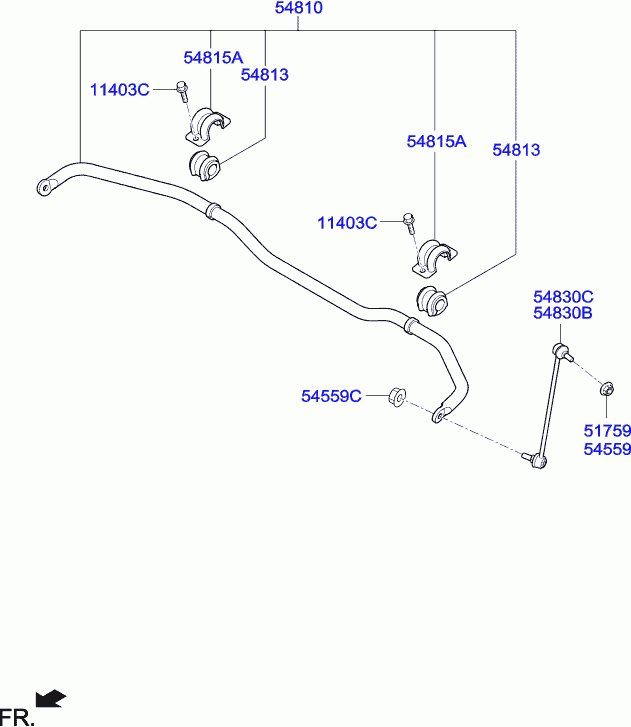 Hyundai 54813-4H000 - Втулка стабилизатора autospares.lv