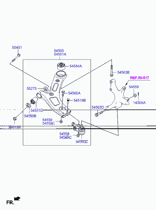 Hyundai 545004H200 - Рычаг подвески колеса autospares.lv